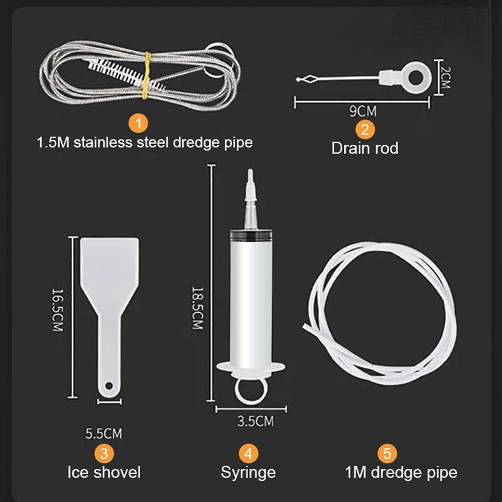 1 компл./5 шт., средство для удаления засоров сливного отверстия холодильника, инструменты для очистки драги, щетка для отверстия в холодильнике, очиститель для выхода воды для бытовой чистоты