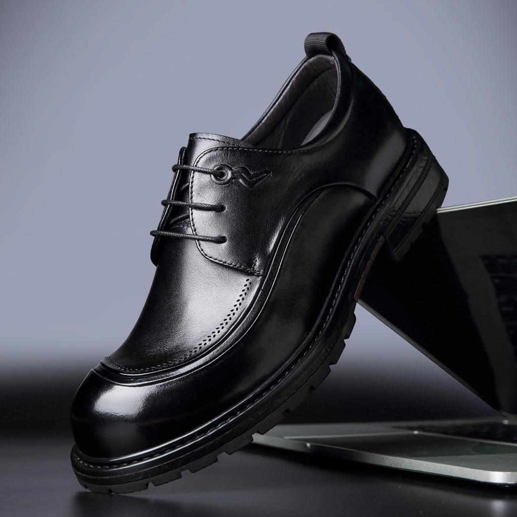 Wenzhou leather shoes men's genuine leather Derby shoes business dress men's wedding senior sense first layer cowhide large size men's shoes