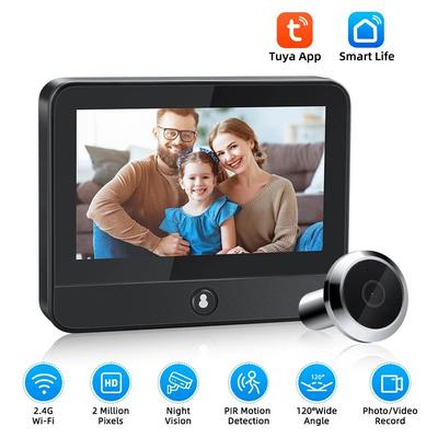 2,4G Wi-Fi 4,3-дюймовый IPS HD-дисплей Камера безопасности Микроволновой радар Обнаружение человека Цифровой дверной просмотрщик Умные дверные глазки