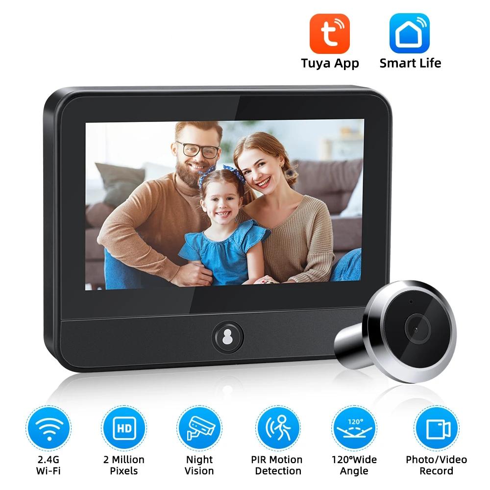 2.4G WiFi 4.3 Inch IPS HD Display Security Camera Microwave Radar Human Detection Digital Door Viewer Smart Door Peepholes