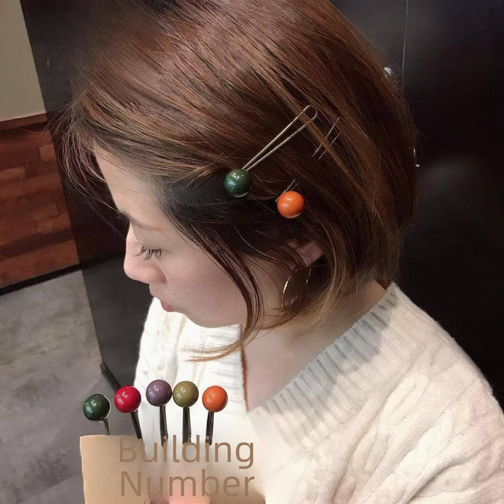 Ретро корейская заколка для волос в виде сахарной фасоли: Цветная бисерная заколка для взрослой челки