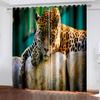 3D Cheap Animal Wild Leopard Cheetah Window Treatments Cat 2 Pieces Thin Shading Curtain Living Room Bedroom Home Decor Hook