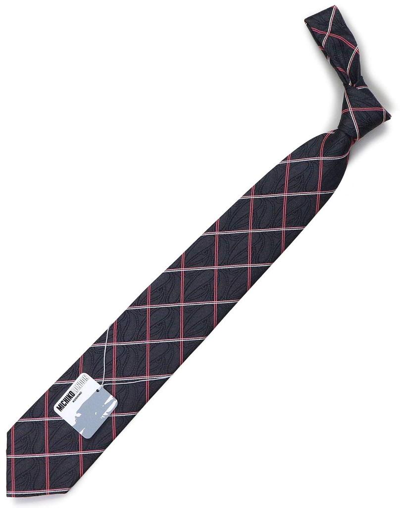 Галстук бренда MICHIKO LONDON, сделано в Японии, шелковый жаккардовый тканый узор пейсли [MICHIKO LONDON] 100% (C Pattern Черный)