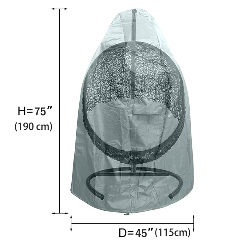 Hanging Chair Cover With Zipper Anti UV Sun Protector Outdoor Garden Swing Chair Waterproof Rattan Seat Furniture Cover