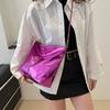 Large Capacity PU Leather Tote Bag Solid Color Women Handbag Retro Chain Shoulder Bag  Party