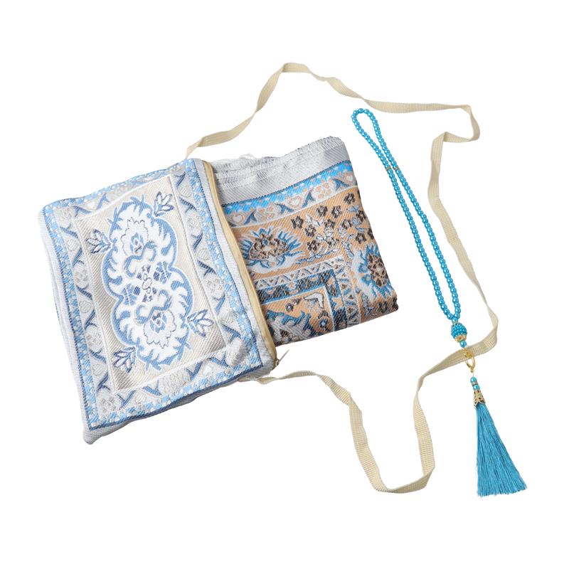 3 шт./компл. бусины мусульманский коврик для богослужения набор полиэстер жаккардовый узор коврик исламский подарочный молитвенный коврик набор Рамадан 70x110 см