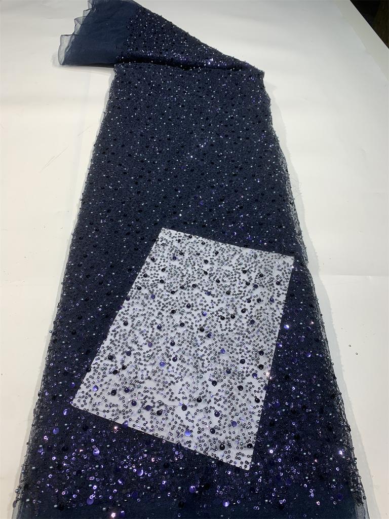 Роскошное французское сетчатое кружево с бисером Ткань 2025 Высокое качество Африканское Нигерийское Кружево с пайетками Кружево для женских свадебных платьев для вечеринок Шитье