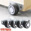 Mini Directional Track Pulley Silent Rubber Furniture Casters  For Trolley Drawer Kitchen Cabinets