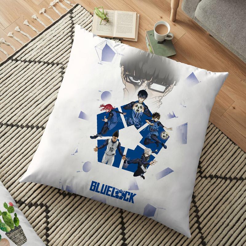 Наволочка с квадратным рисунком аниме «Blue Lock» с принтом «Isagi Yoichi Nagi Seishiro», мягкая, дышащая, для декора спальни, для фанатов