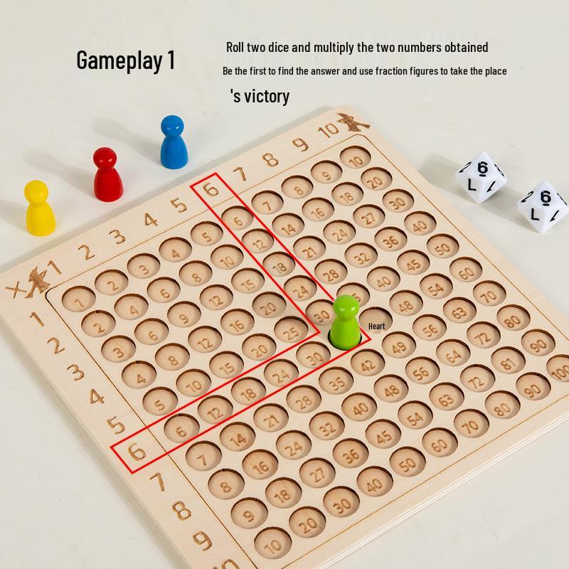 Деревянное учебное пособие по математике: Игра на таблицу умножения и ментальный счет для начальной школы