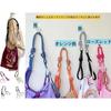 Eco bag stylish large capacity lightweight compact foldable embroidered design ball chain style shoulder strap reusable shopping tote compatible Ekoha