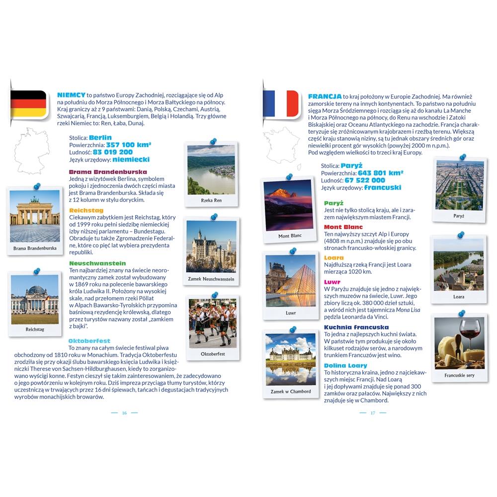 Atlas of Europe For Children Map Curiosities Educational Book + 50 Stickers