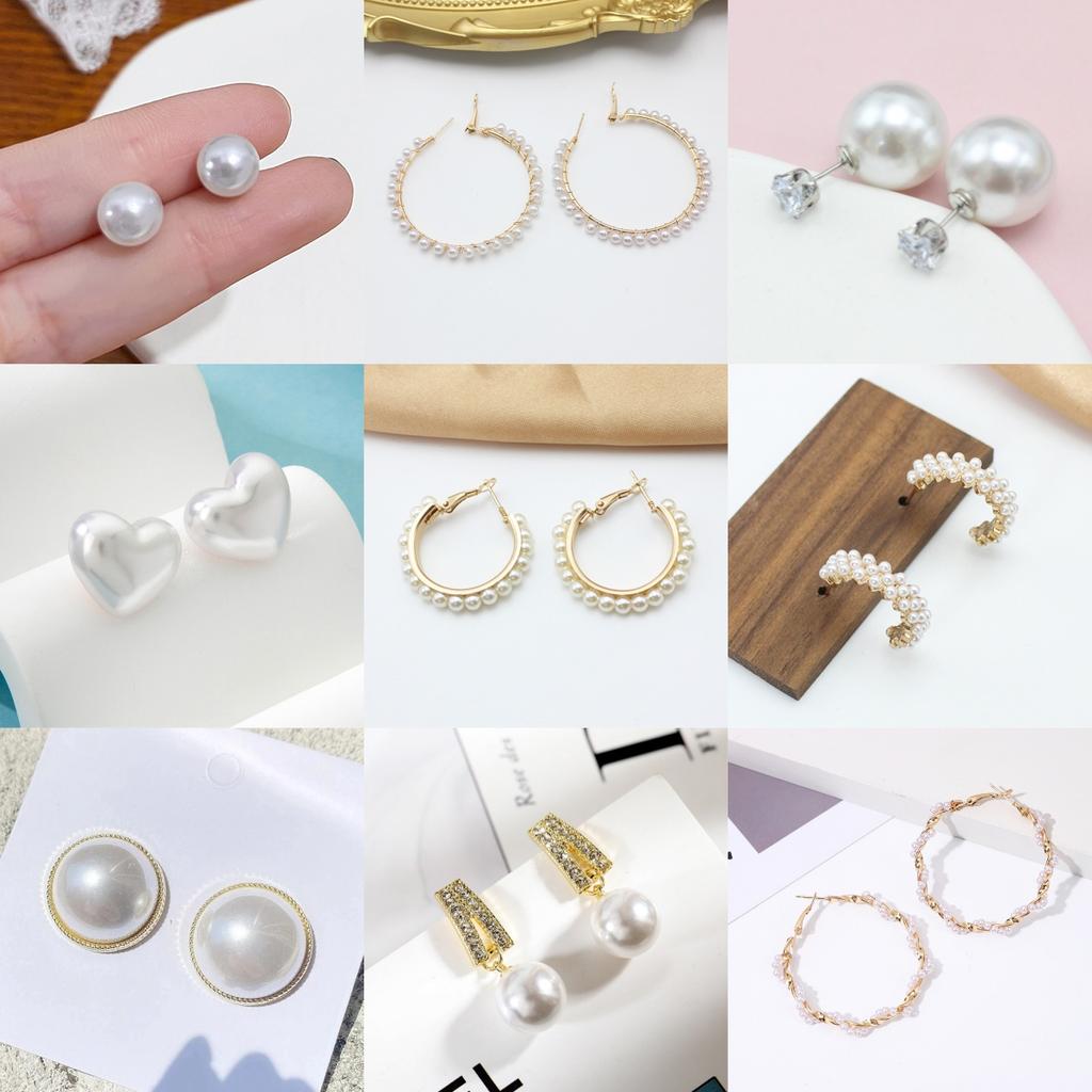 Heart Round Imitation Pearl Butterfly Leaf Tulip Flower Drop Earrings Women Wedding Geometry Jewelry Trend Creative Accessories