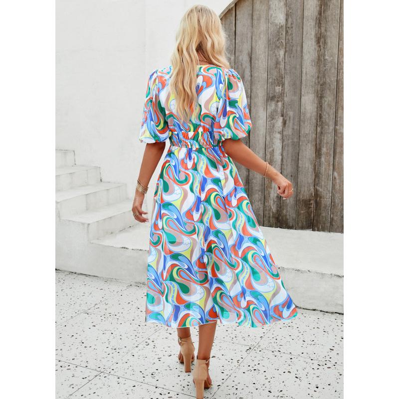 Женское винтажное длинное летнее платье с цветочным принтом, женское повседневное богемное пляжное платье, женский сарафан, женский