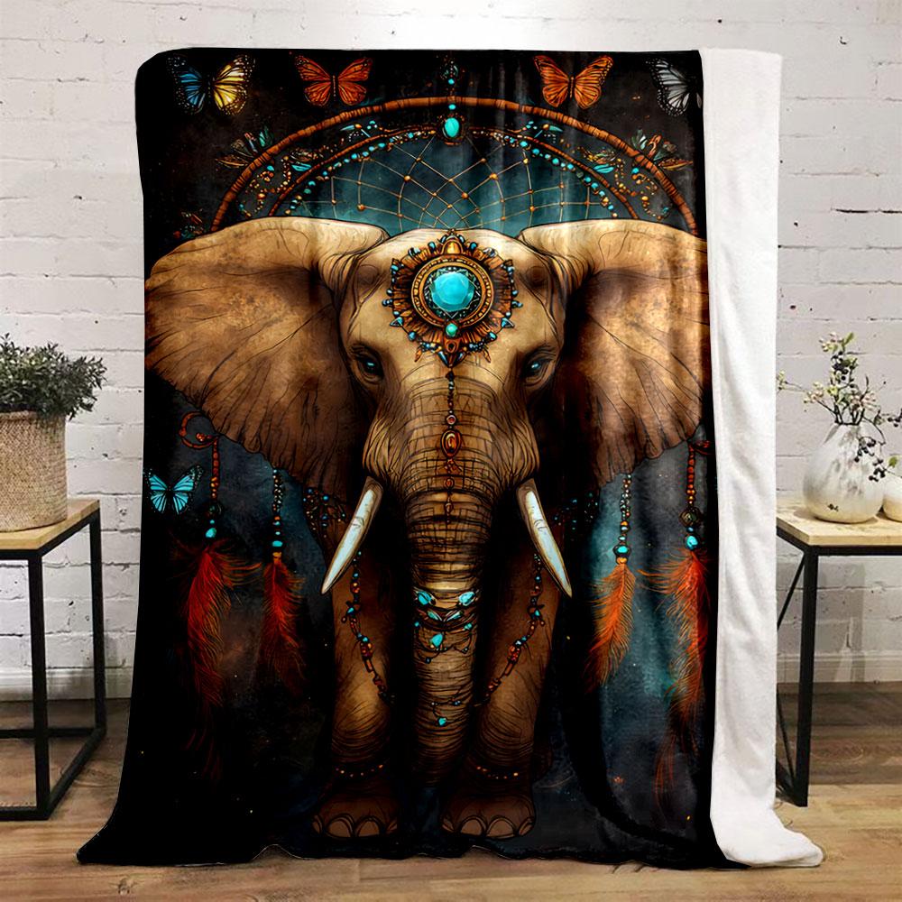 Mystical Elephant Dreamcatcher for all seasons blanket lunch break throw gift