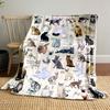 Cute Cat Breeds Pattern Blanket bedroom Blanket for Livingroom Couch lunch break Soft throw for Friend's festival Gift