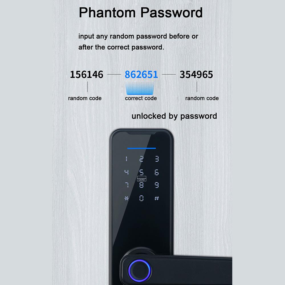 Tuya Smart Lock Замок отпечатков пальцев Дверной замок Клавиатура Дверной замок с ручкой Электронный отпечаток пальца