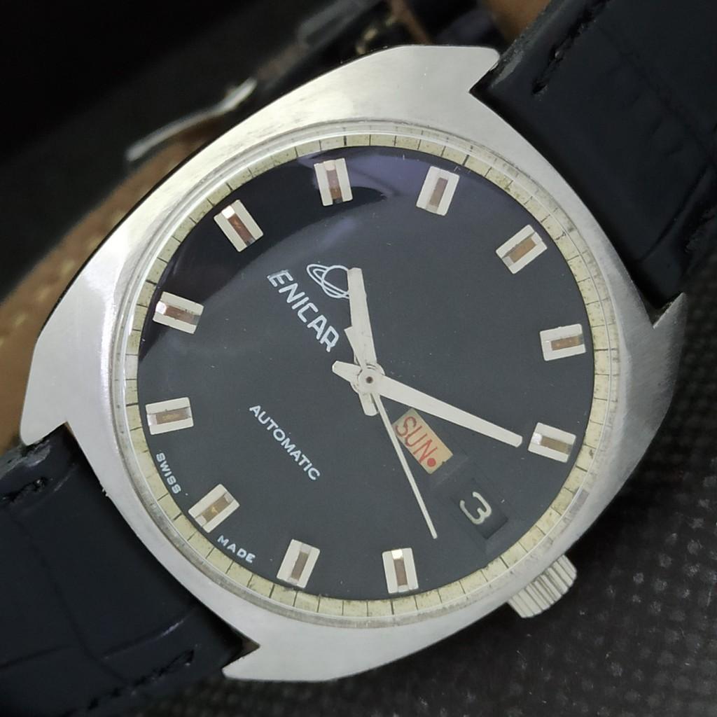 Б/У ENICAR АВТОМАТИЧЕСКИЕ ШВЕЙЦАРСКИЕ МУЖСКИЕ МЕХАНИЧЕСКИЕ ЧАСЫ a283070-1