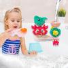 Suction Bath Toys Set for Kids, 8.27 x 8.07 x 3.15 Inches Water Play Accessories for Bathtub and Pool, Red