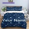 Custom Name,Cartoon Space Astronaut Planet Pattern Bedding Home Decoration Birthday Gift ( 1 duvet cover + 2 pillowcase, without core),fan merchandise