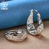 925 Sterling Silver Geometric Hollow Hoop Earring Jewelry