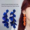 2Pcs Dangle Earings Geometric Girl Jewelry Trend Colorful Petal Leaves Statement Pendant Earring Home Gift Accessories