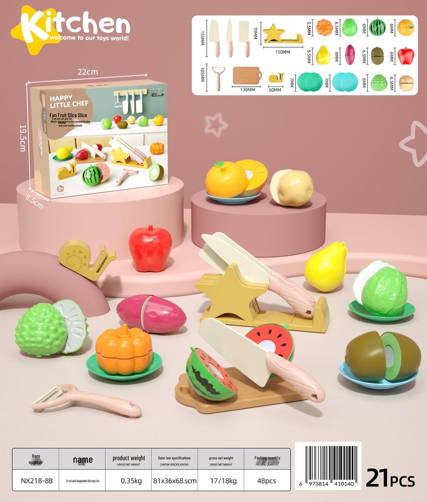 Chopping Fun Kitchen Toy Set: Children's Vegetables & Fruits Role-Playing Educational Toy