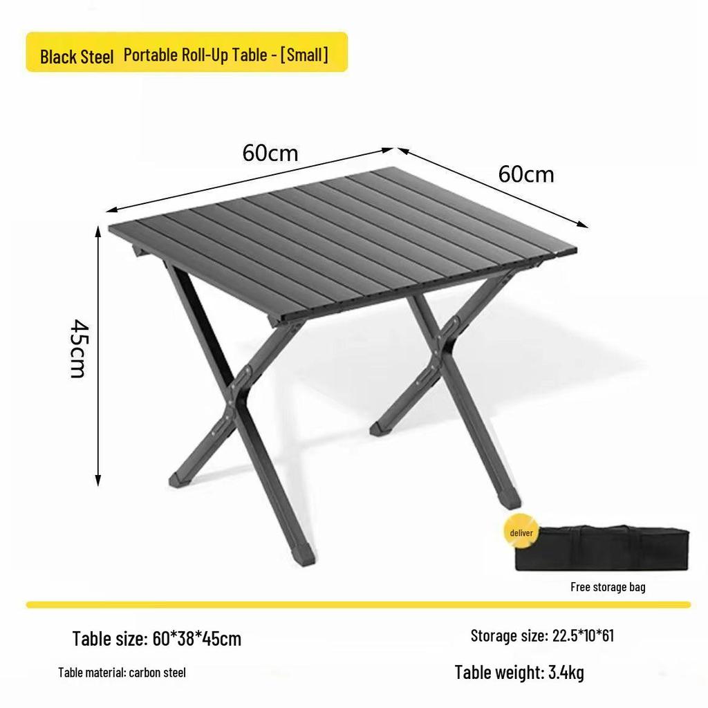 Портативный складной набор стола и стульев для кемпинга - Сворачиваемая конструкция для пикников на природе и торговых точек