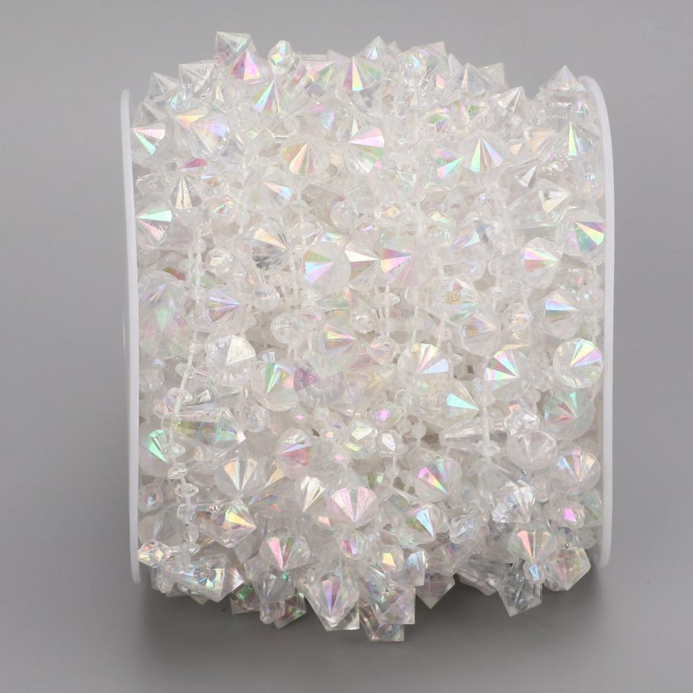 1pcs Clear Crystal Crystal Beads Chain Adjustable Length Acrylic Beads Chain Sewing Craft
