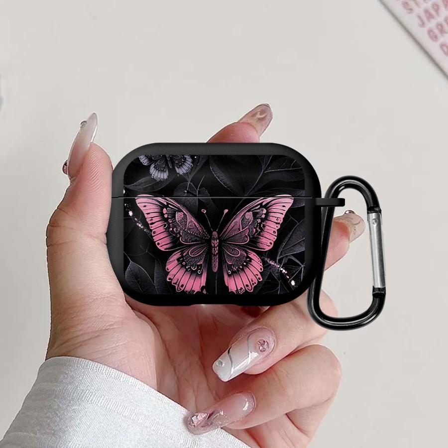 Black Butterfly Earphone Cases Cover Case For Airpods Pro 3 4 Pro3 Pro2 1 2