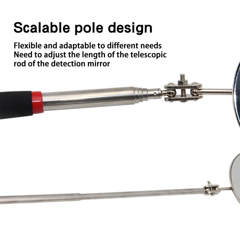 50mm Detection folding mirror 360° rotating reflector universal auto repair tool accessory telescopic bottom inspection mirror