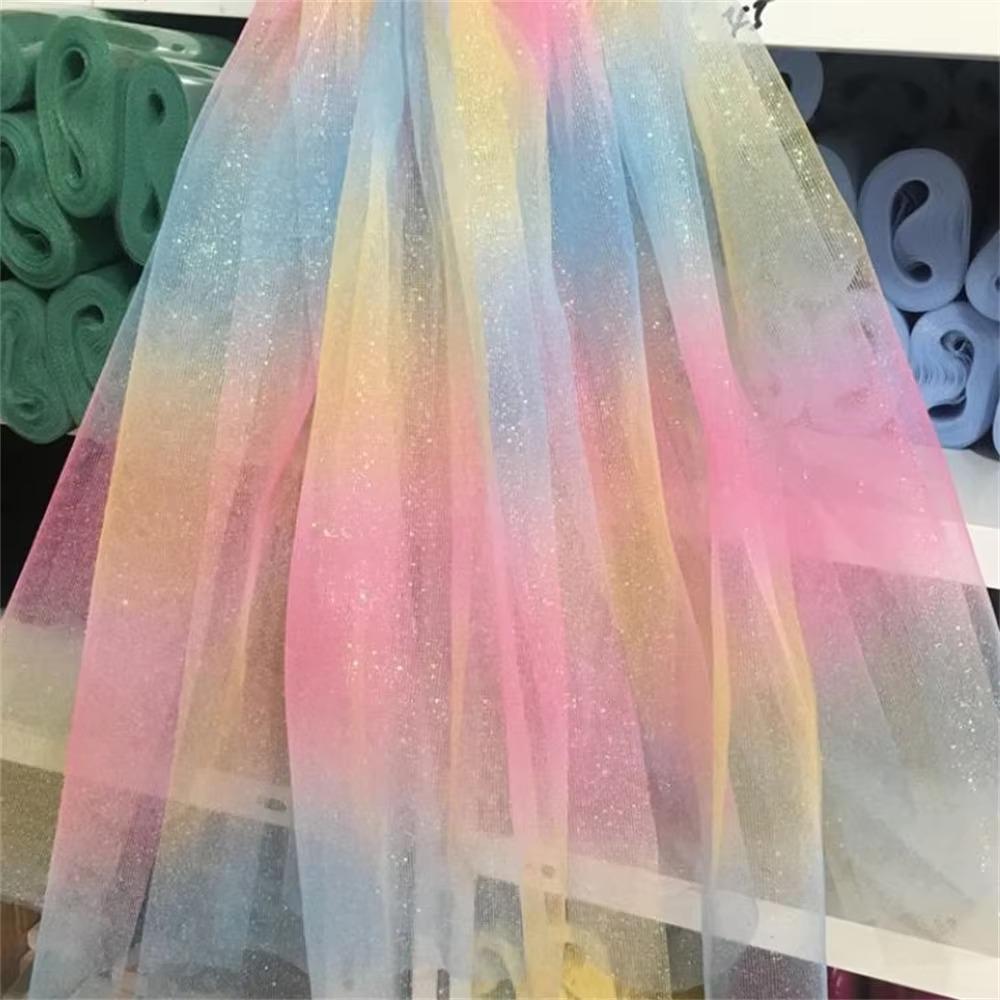 Блестящая марля с пайетками Сетчатая ткань DIY Ткань-сетка с пайетками Новые рулоны тюля Детский душ