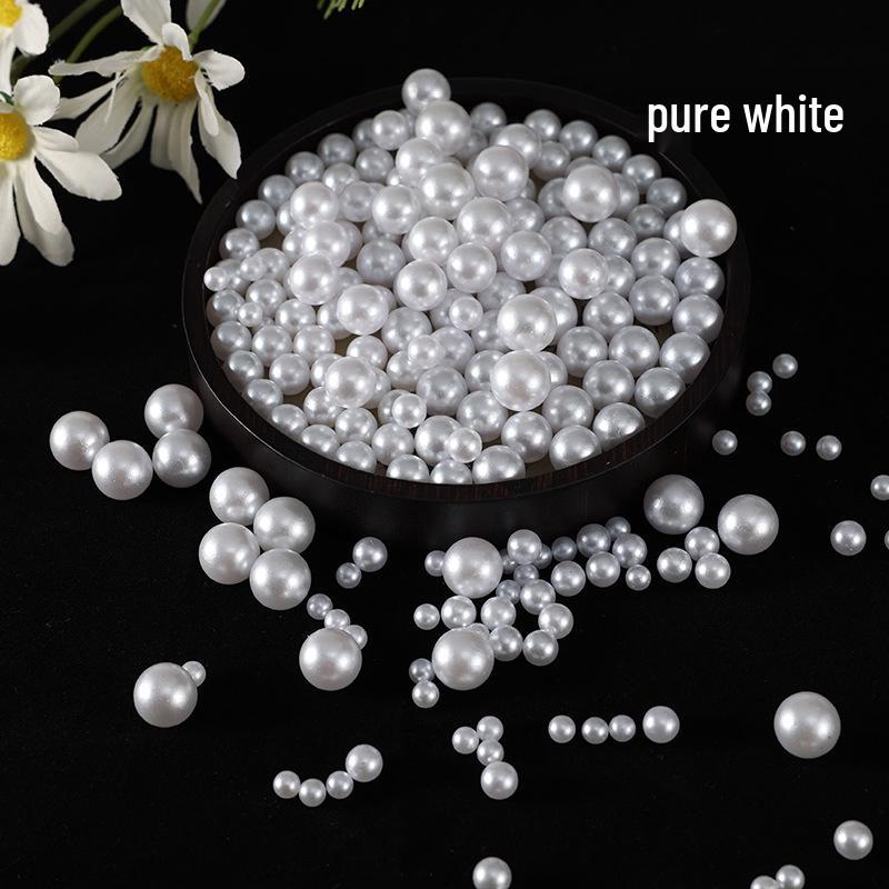 Imitation Pearl ABS Loose Beads for Jewelry and Clothing Accessories - Double and Non-Hole Options Available