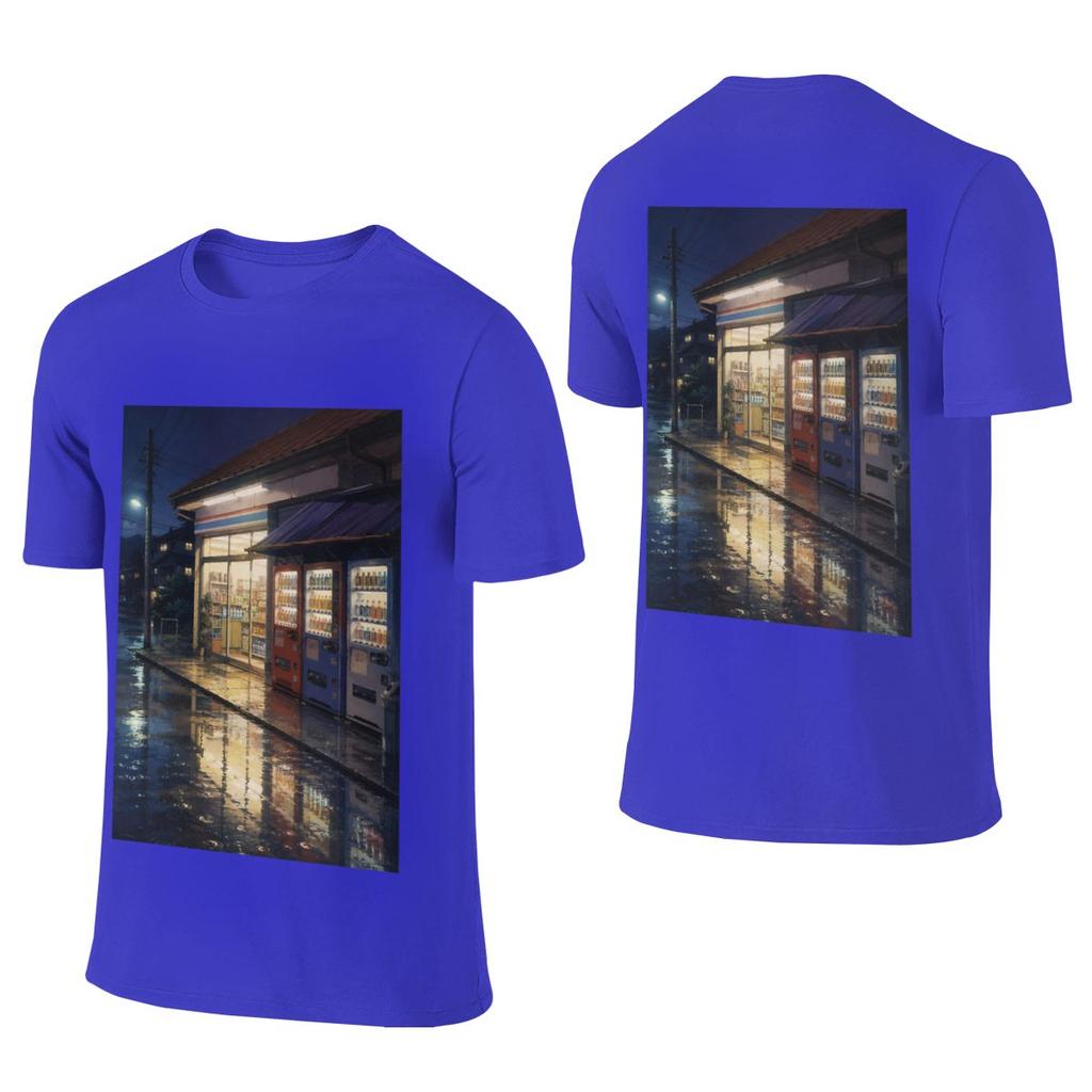 Rainy Storefront Classic Anime Aesthetic Outdoor Reversible Tshirtkoreanstyle Vibe Breathable And Skinfriendly Shirt