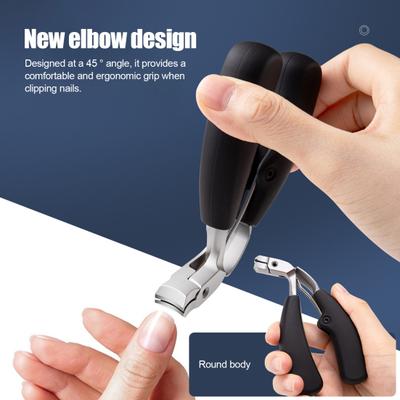 Щипчики для толстых ногтей, прочные щипчики для ногтей на ногах с контейнером для сбора, широко открывающиеся щипчики для ногтей для пожилых людей