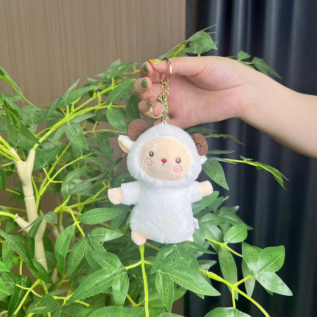 Восхитительный мини-плюшевый брелок в виде овечки, мультяшный кулон для стильного украшения рюкзака