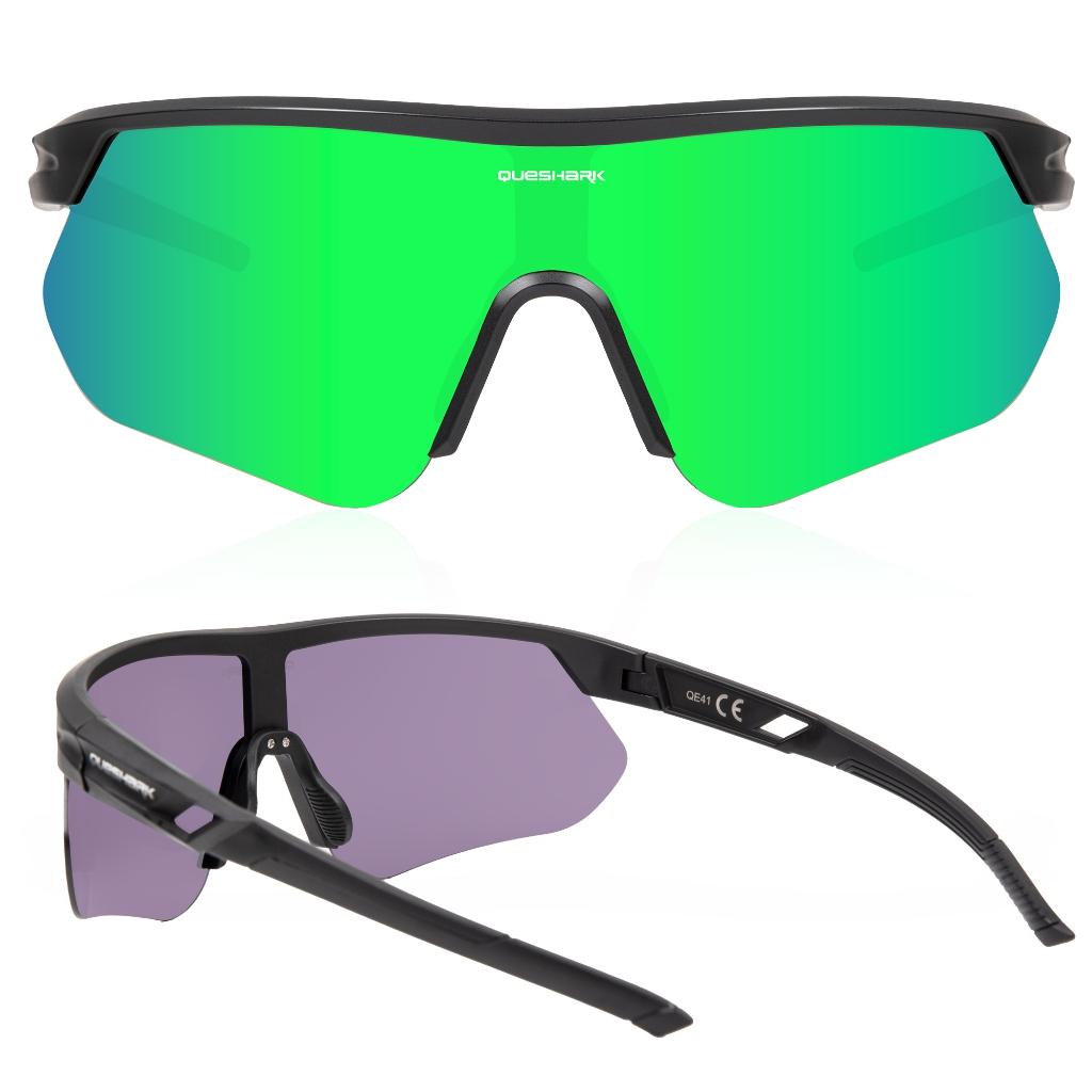 QUESHARK взрослые HD Clarity Линзы Полная защита от ультрафиолета UV400 и бликов Солнцезащитные очки для велоспорта Спортивные очки для горного велосипеда Очки для езды на шоссейном велосипеде