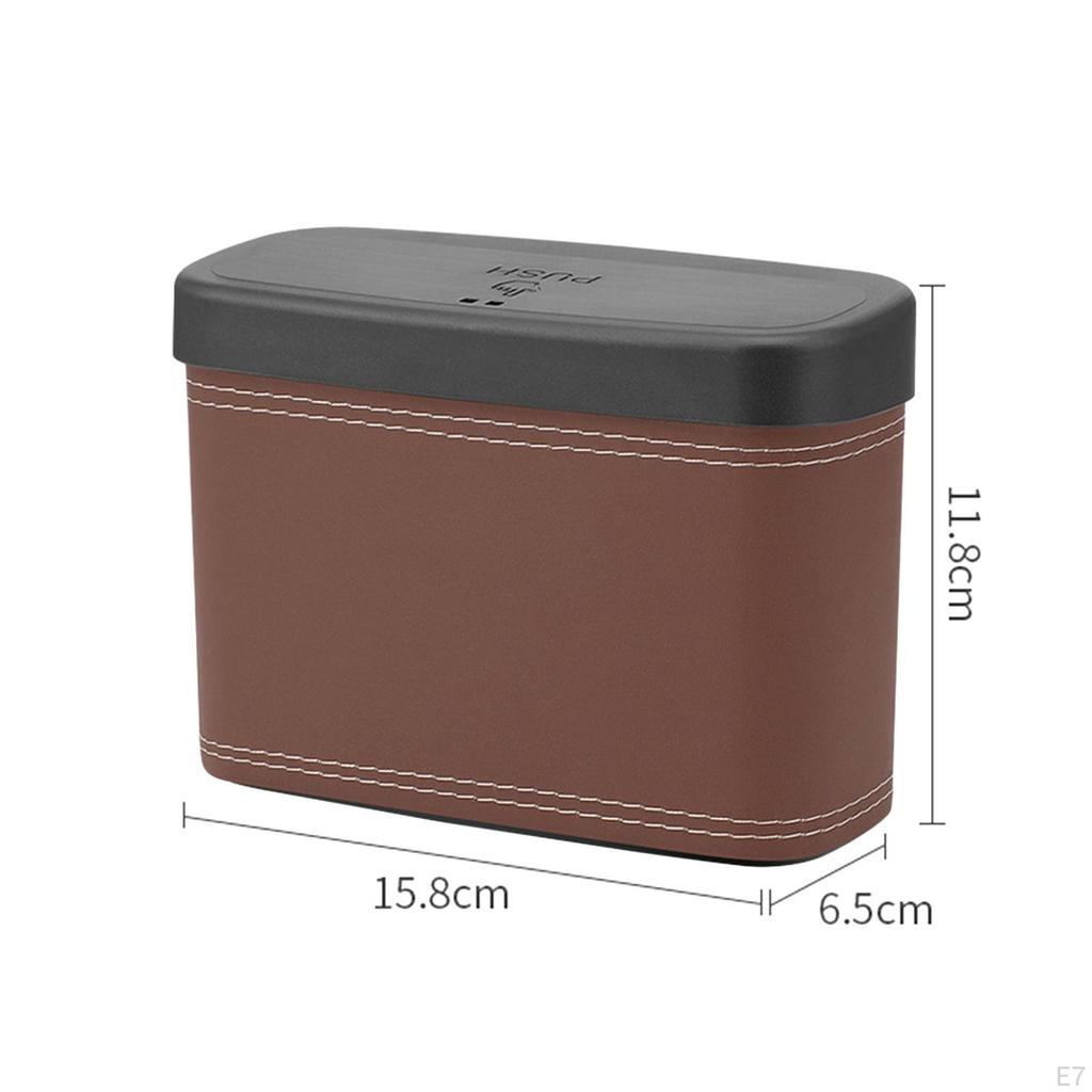 Car Trash Bin Dustbin with Lid Interior Accessories Vehicle Garbage Can for