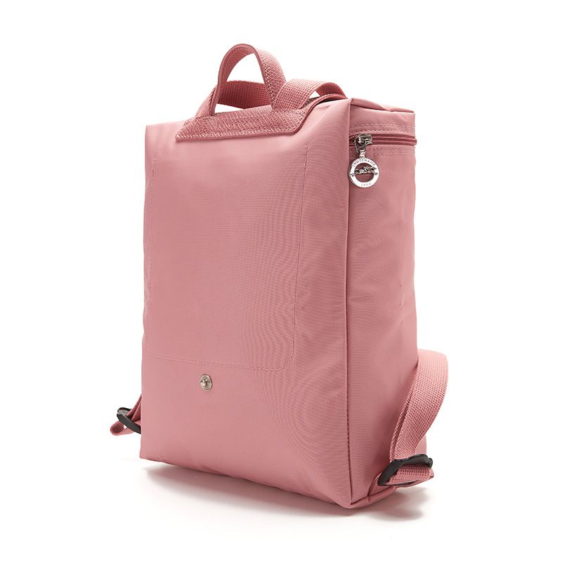 Longchamp Le Pliage Green 26 Foldable Button Zipper Closure Leather Trim Backpack Women backpack Pink 1699919P72