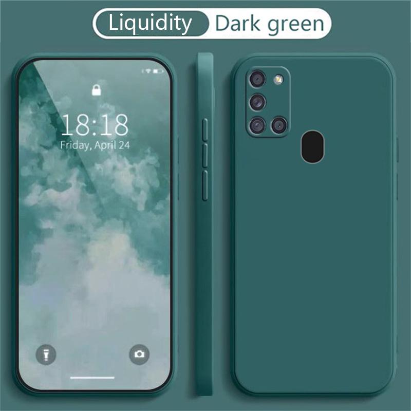 Для Samsung A22 Galaxy A21S A31 A41 A51 A71 Бамперы Мягкая Защита Задняя Крышка Модный Ударопрочный Чехол из Жидкого Силикона