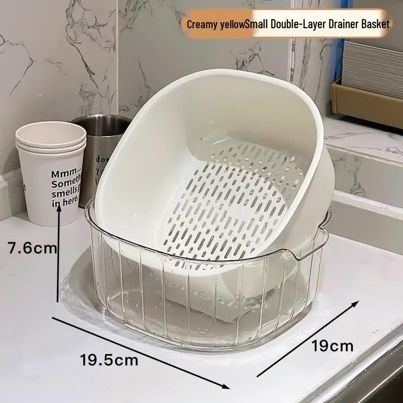 Double-Layer Vegetable Washing & Draining Basket