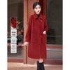 Women's Elegant Red Woolen Coat
