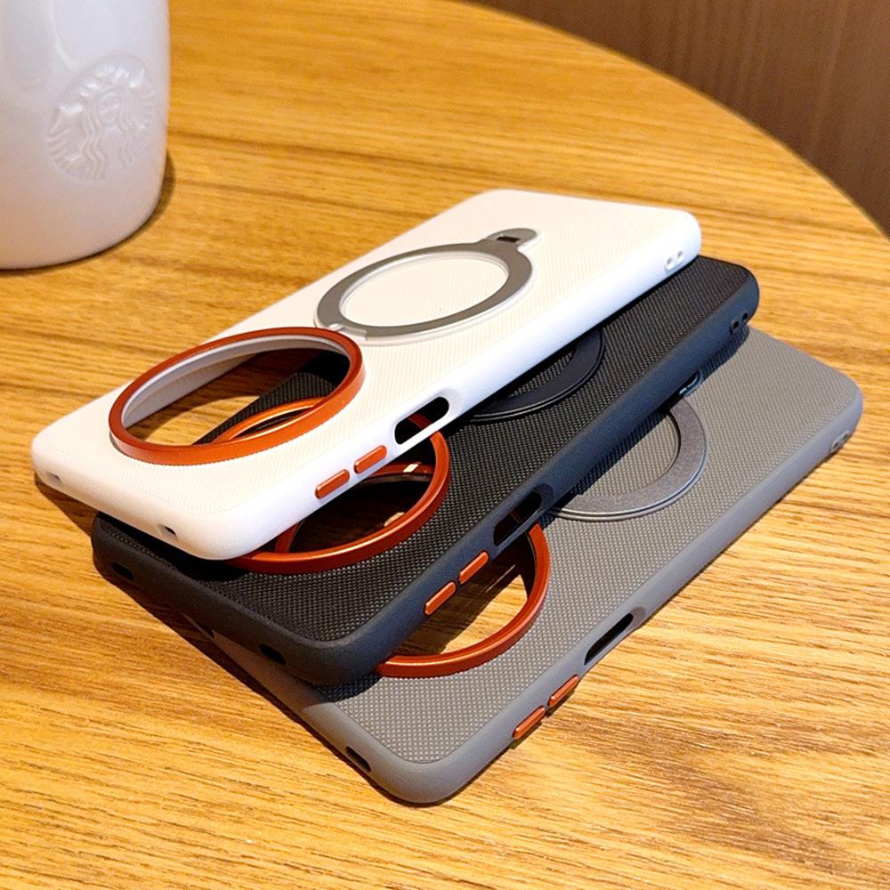 Diamond Texture Particle Magnetic Case For Honor Magic 6 7 8 Pro 360°Matte Ring Stand Shockproof PU Leather Cover
