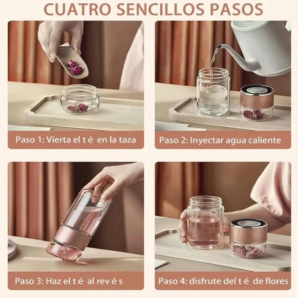 300ML Tea Water Bottle High Borosilicate Glass Double Layer Tea Water Cup Infuser Tumbler Drinkware Water Bottle With Tea Filter