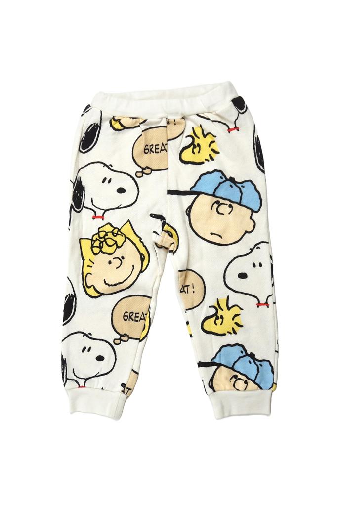 Snoopy Pattern Pajamas Set Fleece Room Wear Baby Pajamas Boys Girls 215159908 90 [Peanuts] All-over Off-White