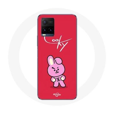 Coque Pour Vivo Y21s 2021 / Y21 2021 BTS Bangtan Garçons BT21 Cooky Fond Rouge