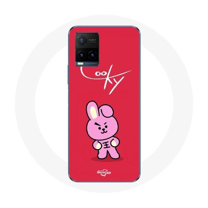 Coque pour Vivo Y21s 2021 / Y21 2021 BTS Bangtan Garçons BT21 Cooky Fond Rouge