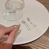 Серьги-кисточки в форме звезды и луны из серебра 925 пробы с цирконовыми гвоздиками