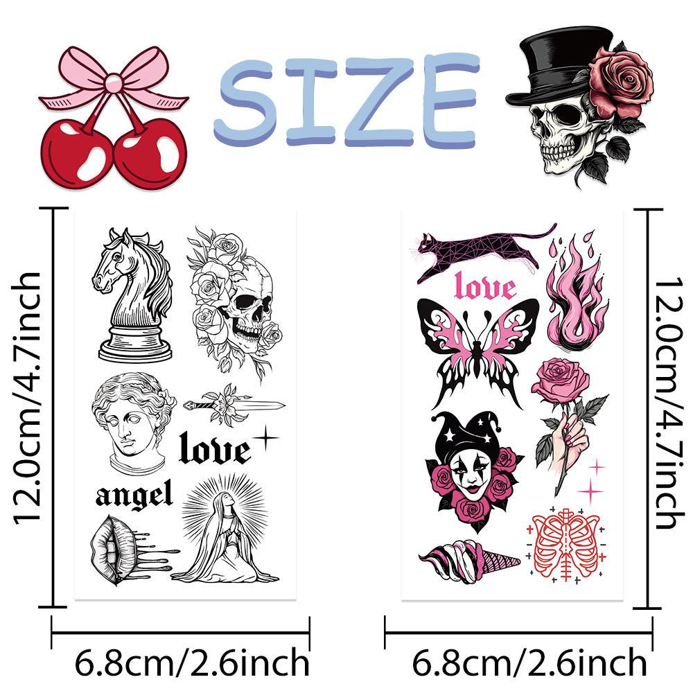 10 листов мультяшных американских наклеек с черепом для рук, лица, тела, временные водонепроницаемые наклейки для татуировок, детские подарки на вечеринку и фестиваль