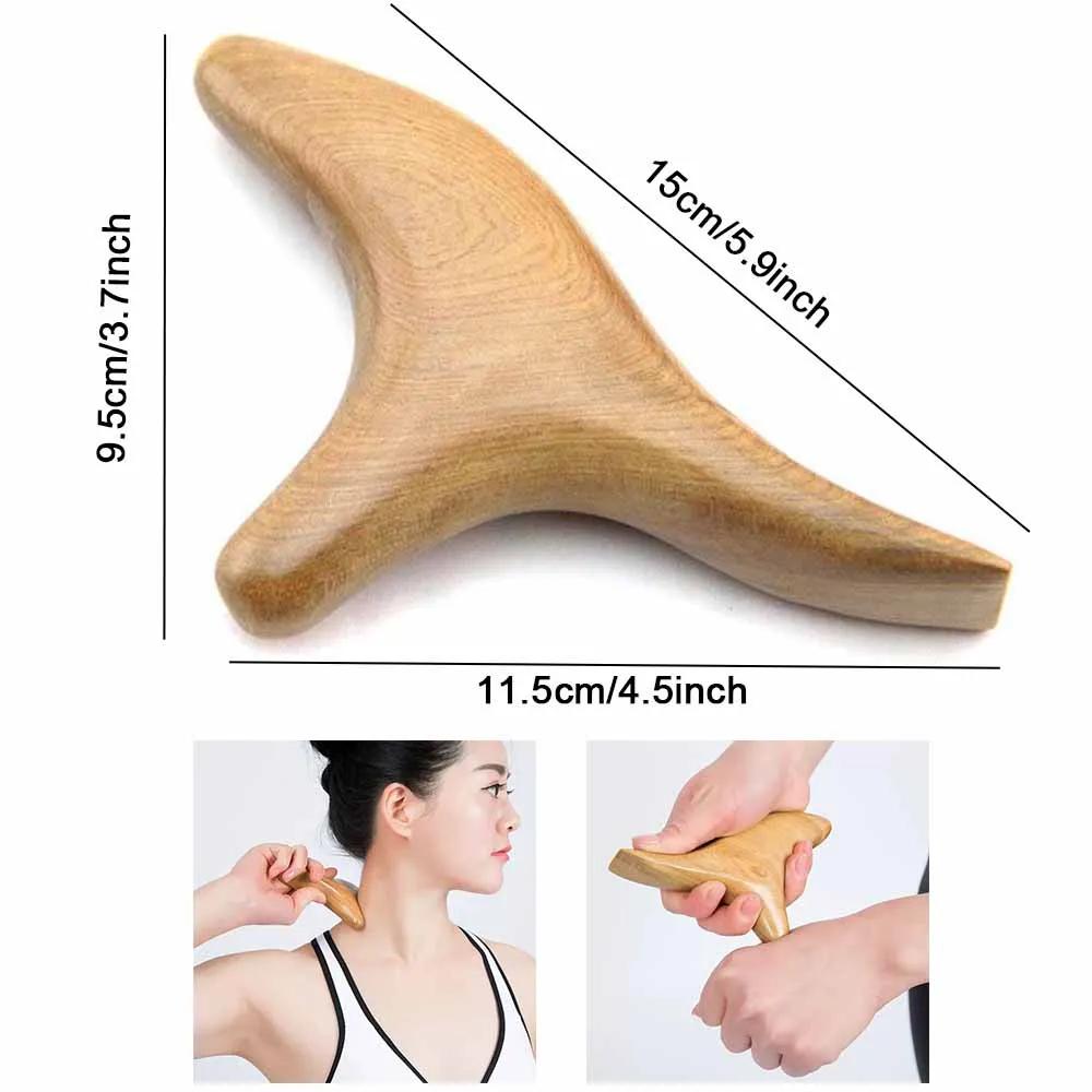 Wood Trigger Point Massage Gua Sha Tool Professional Lymphatic Drainage Tools Wood Therapy Massage Tools for Back Leg Hand Face